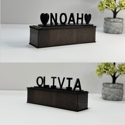 Personalisierte 3D-Illusionsfigur mit zwei Namen