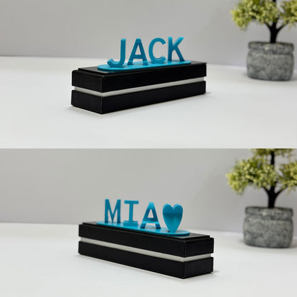 Personalisierte 3D-Illusionsfigur mit zwei Namen