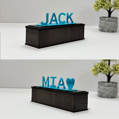 Personalisierte 3D-Illusionsfigur mit zwei Namen