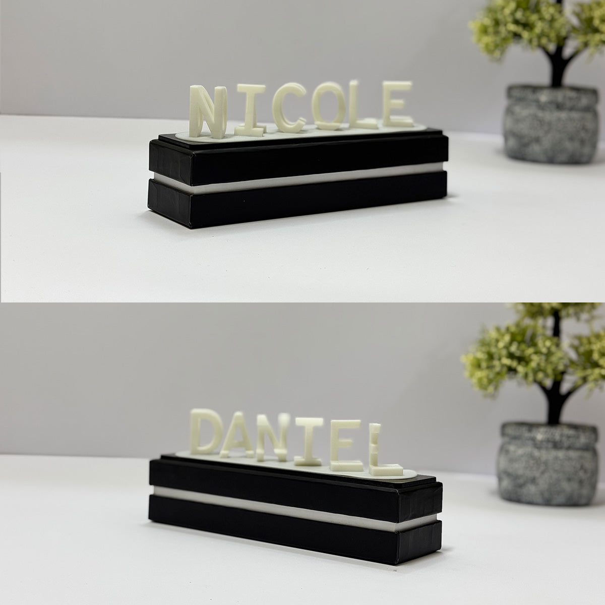 Personalisierte 3D-Illusionsfigur mit zwei Namen