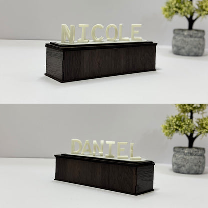 Personalisierte 3D-Illusionsfigur mit zwei Namen