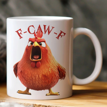 Lustige Tasse - Humorvolle Krähe "F-Caw-F" - Für Kollegen & Freunde - Personalisierte Tasse