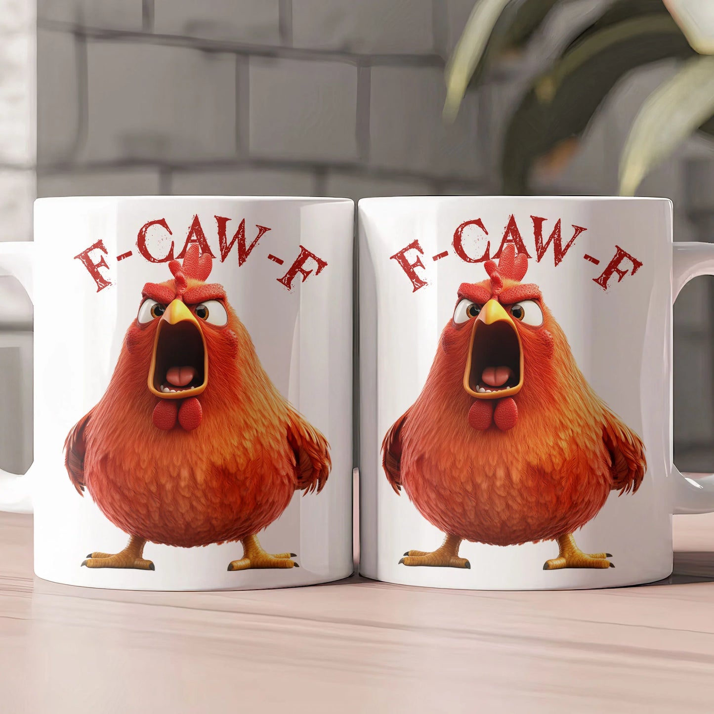 Lustige Tasse - Humorvolle Krähe "F-Caw-F" - Für Kollegen & Freunde - Personalisierte Tasse