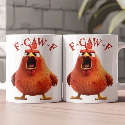 Lustige Tasse - Humorvolle Krähe "F-Caw-F" - Für Kollegen & Freunde - Personalisierte Tasse