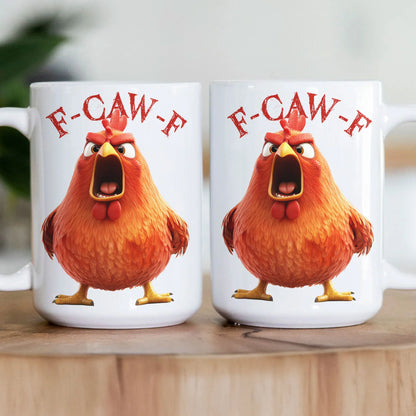 Lustige Tasse - Humorvolle Krähe "F-Caw-F" - Für Kollegen & Freunde - Personalisierte Tasse